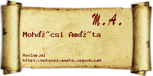 Mohácsi Amáta névjegykártya
